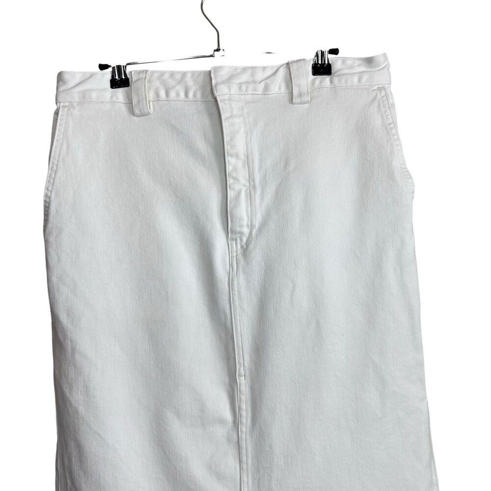 ENZA COSTA Midi Skirt Women 2 Medium White Soft Slouch Denim Straight Pencil - Picture 3 of 7